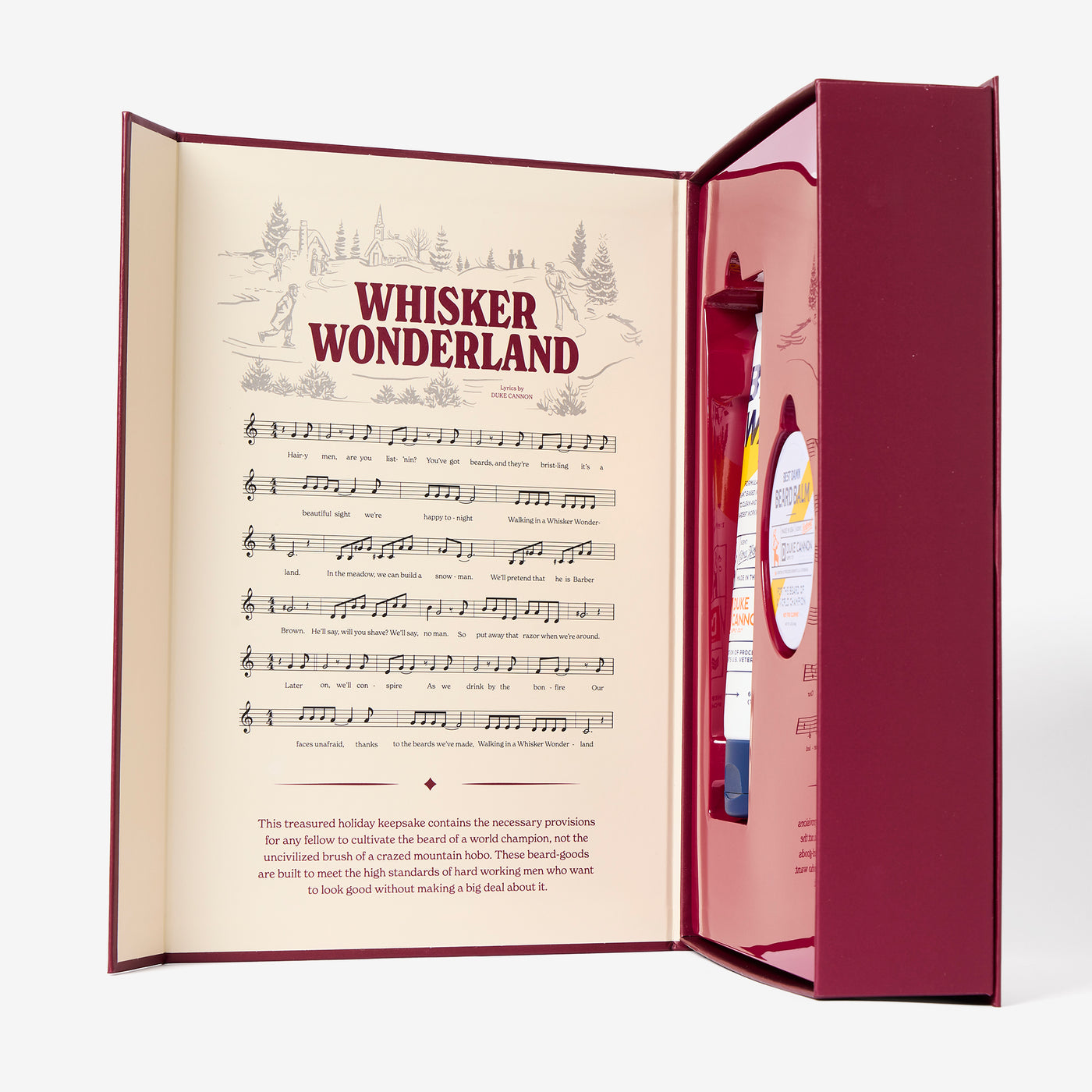 Open Whisker Wonderland book with 'Whisker Wonderland' branding and music notes on a white background.