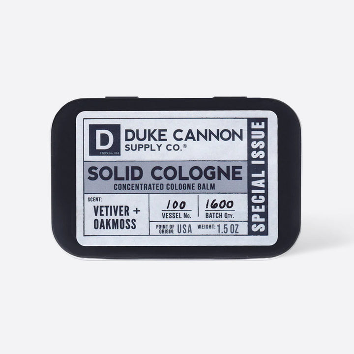 Solid Cologne - Vetiver + Oakmoss – Duke Cannon